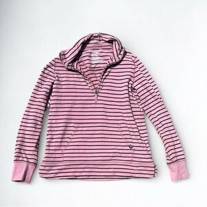 L.L. Bean Pink and Navy Striped Pullover